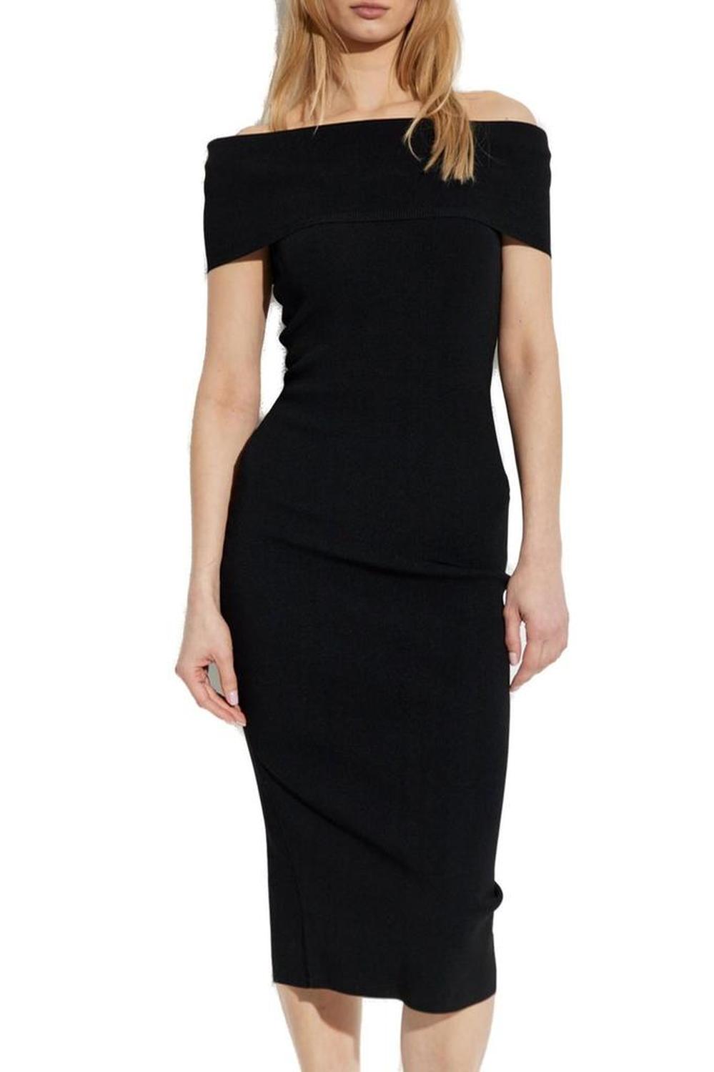 Michael Michael Kors Stretch Knit Over-The-Shoulder Dress