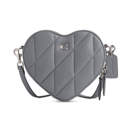 Quilted Leather Heart Crossbody