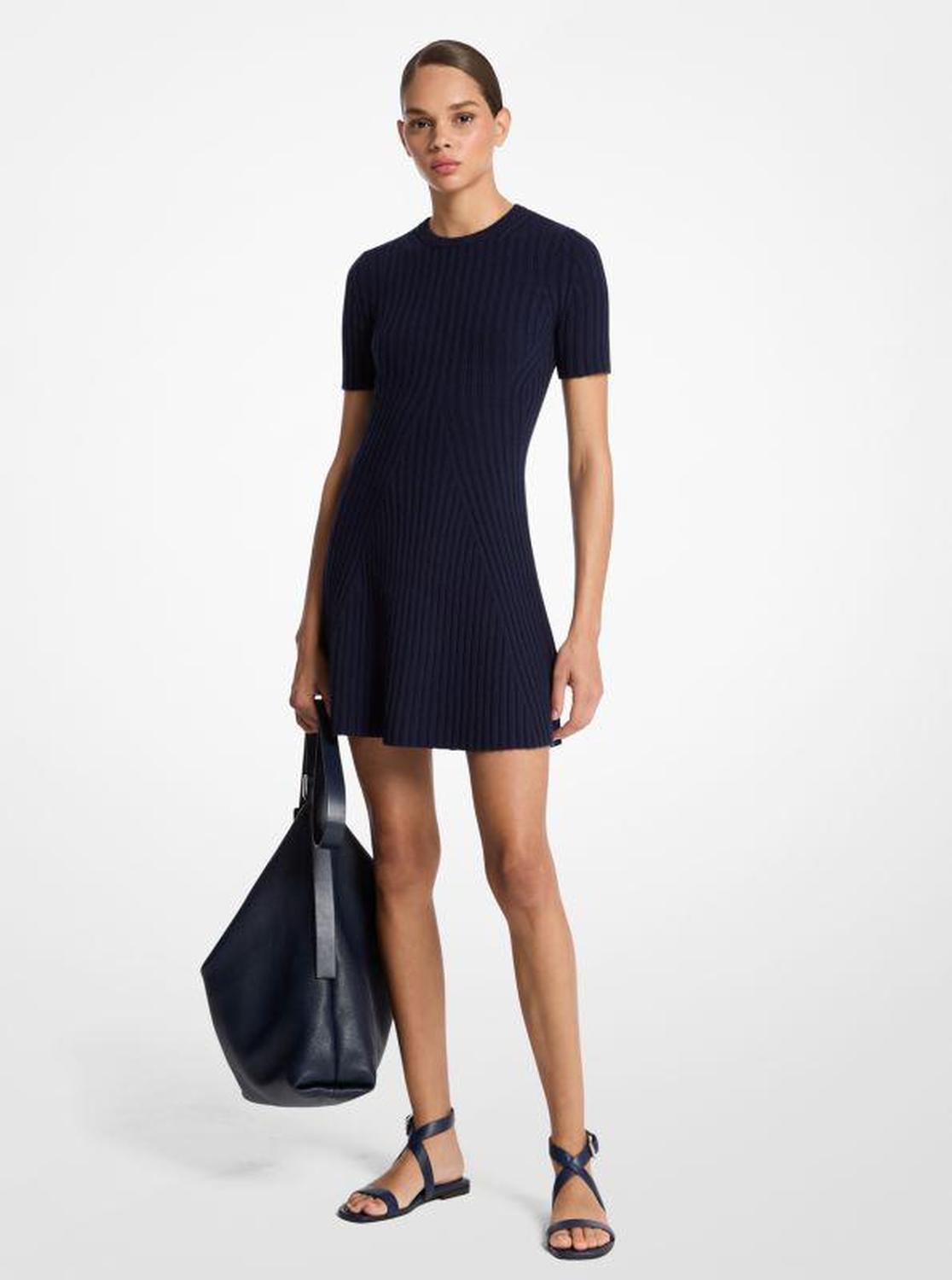 Ribbed Cashmere Mini Dress