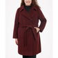 Women's Plus Size Belted Notched-Collar Wrap Coat