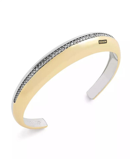 Faux Stone Signature Pavé Tubular Cuff Bracelet