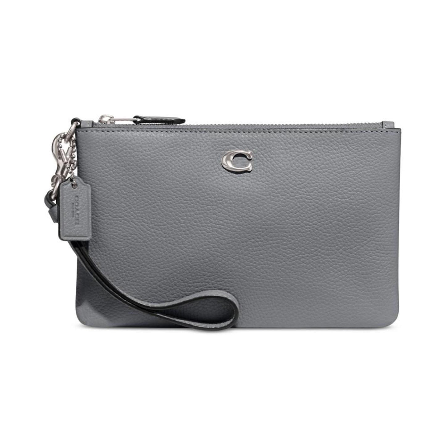 Polished Pebble Leather Small Zip-Top Wristlet