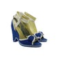 Marc Jacobs Bow Wedge Sandals in Blue Canvas