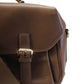 Womens Leather Removable Strap Snap Closure Satchel Shoulder Bag Brown