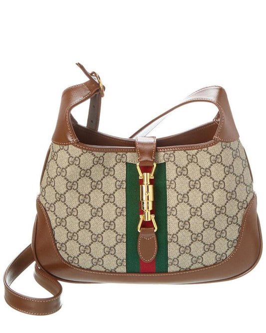 Gucci Jackie 1961 Small GG Supreme Canvas & Leather Shoulder Bag