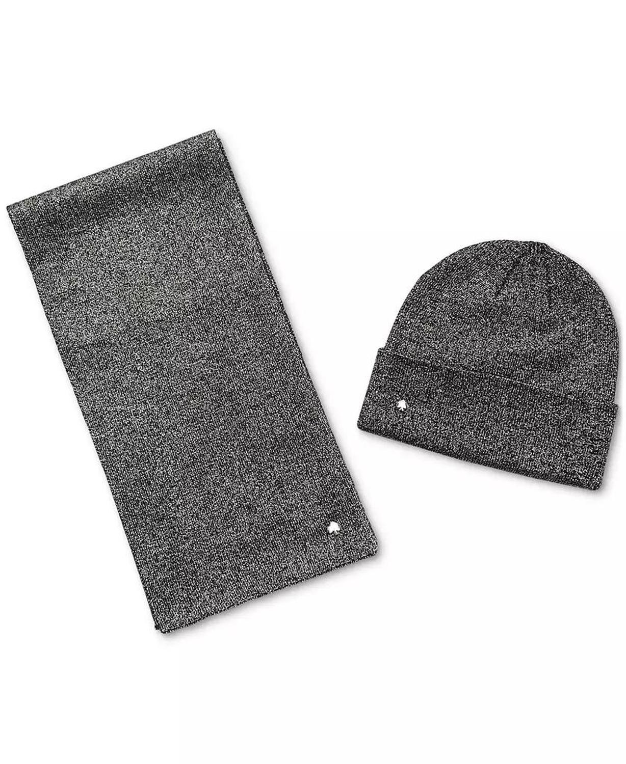 Women's Metallic Beanie & Scarf Set