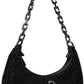 Black 'The Rhinestone Small Curve' Bag