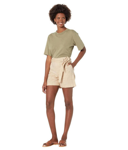 Belted Linen Shorts