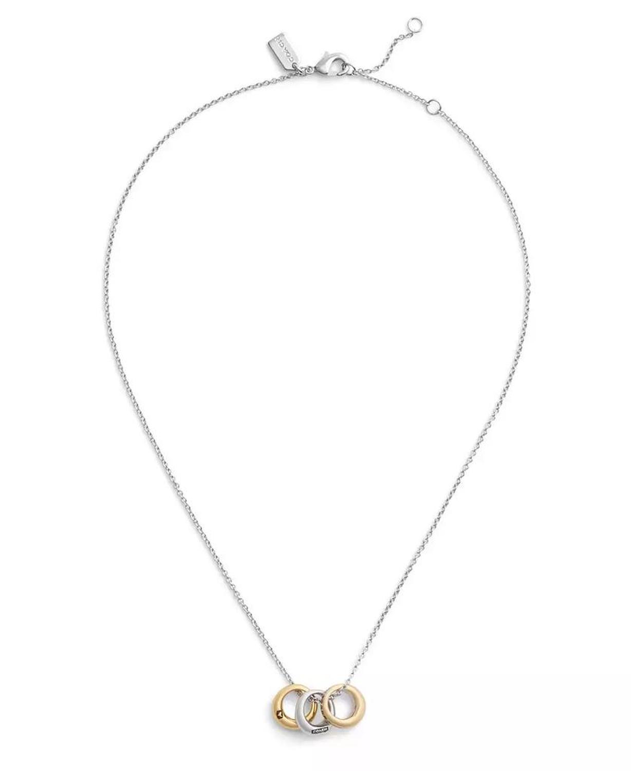 Faux Stone Signature Tubular Rondelle Pendant Necklace