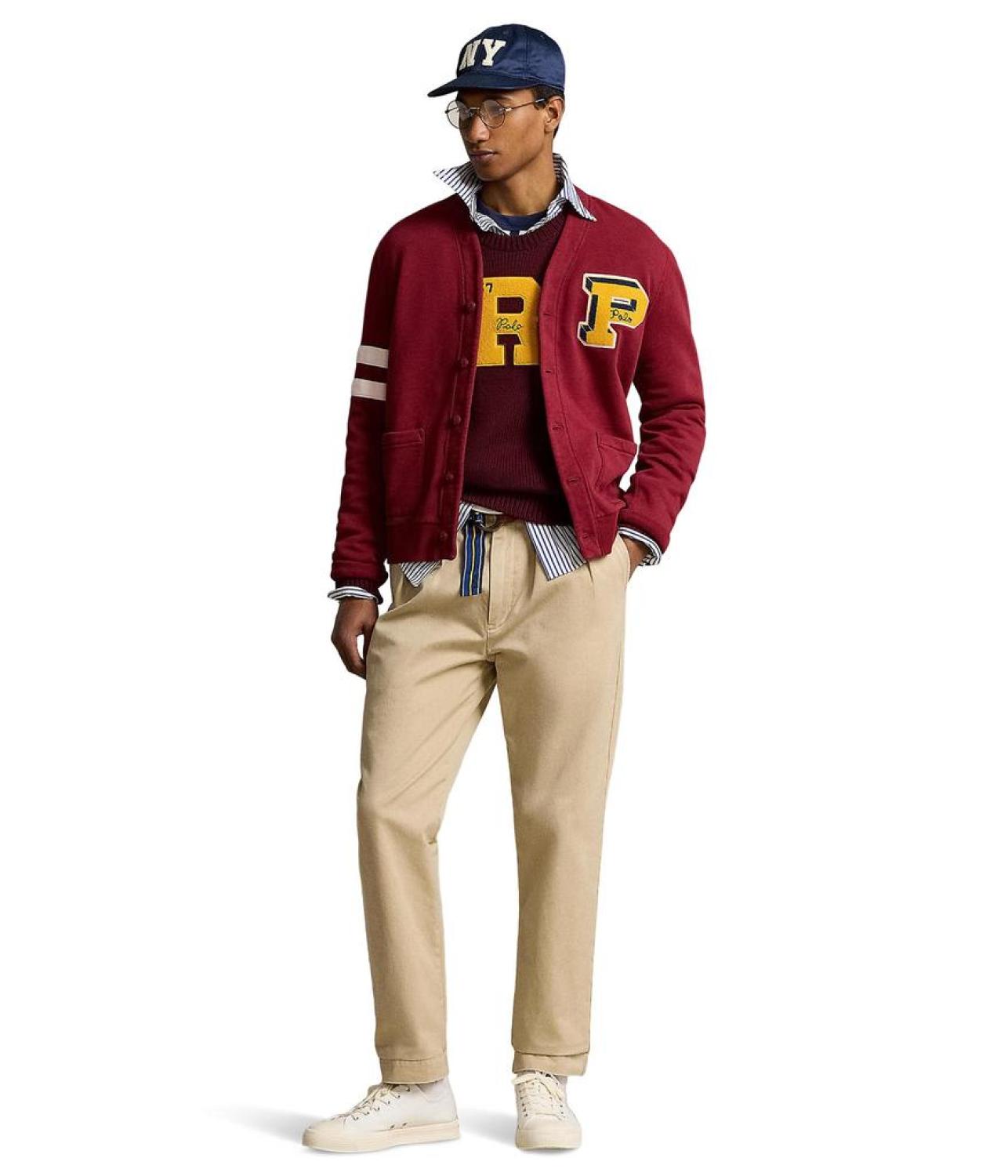 Big Fit Cotton Letterman Sweater