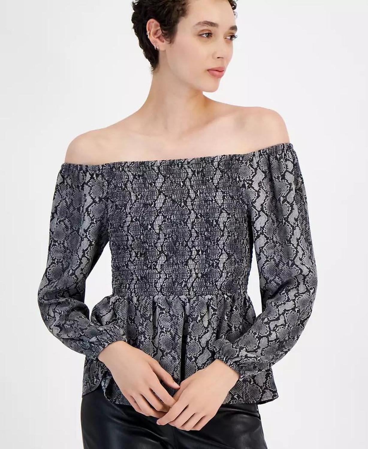 MICHAEL Women's Smocked Off-The-Shoulder Top