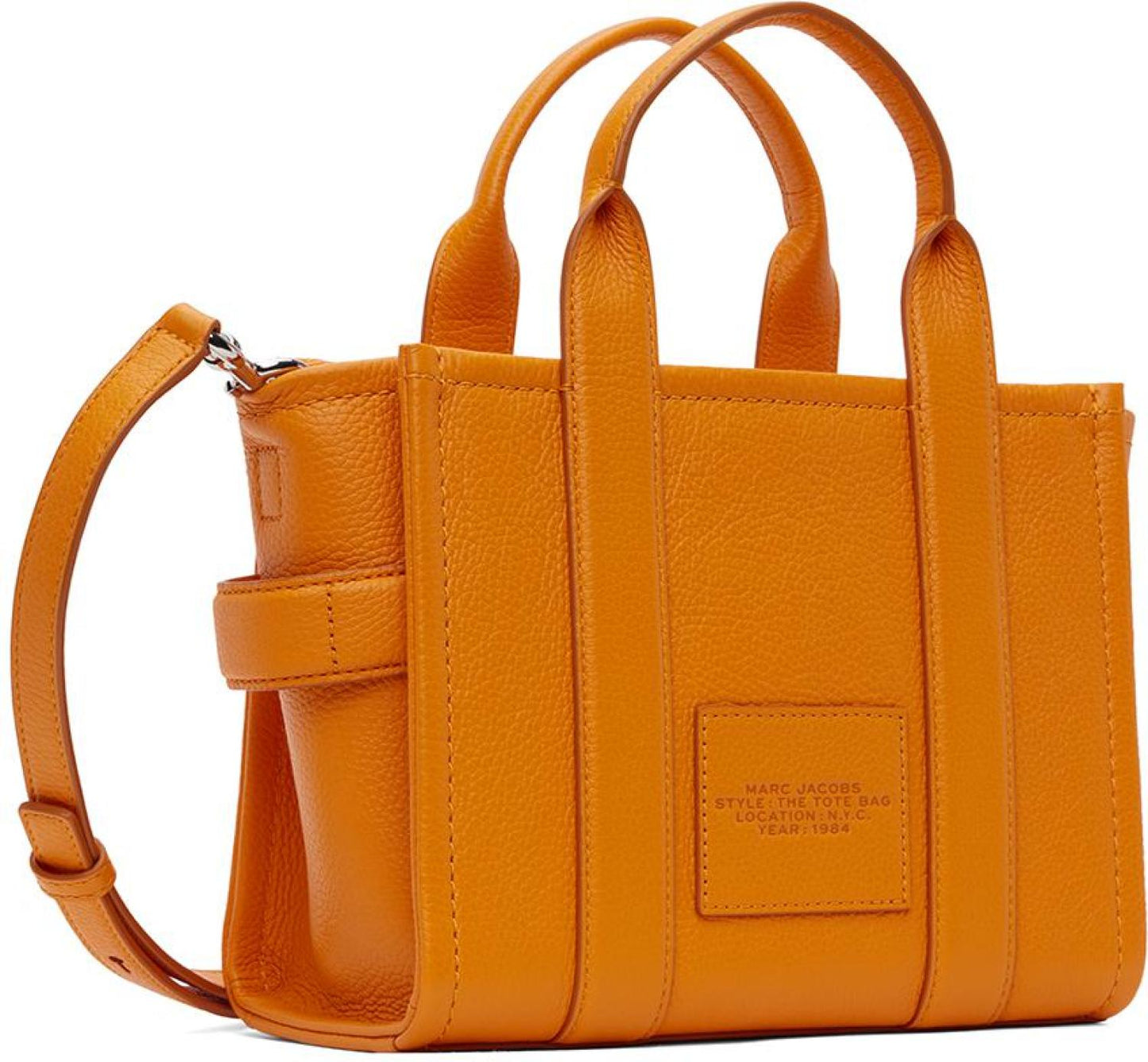 Orange 'The Leather Small' Tote