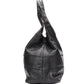 CHANEL black ruthenium CC logo square stitched tassel shoulder hobo bag