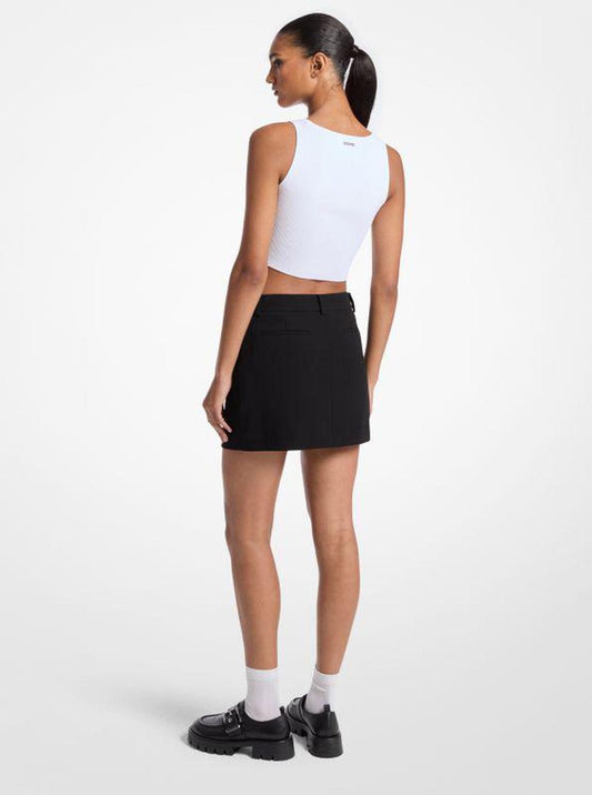 Crepe Mini Skirt