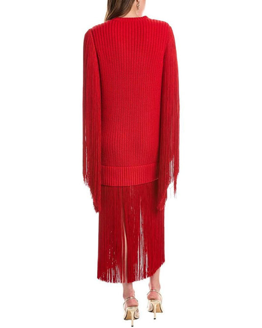 Michael Kors Collection Fringe Cashmere Sweaterdress