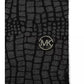 MICHAEL Logo Charm Ribbed Trim Croc-Embossed Scarf