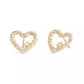 Faux Stone Signature Pavé Heart Stud Earrings