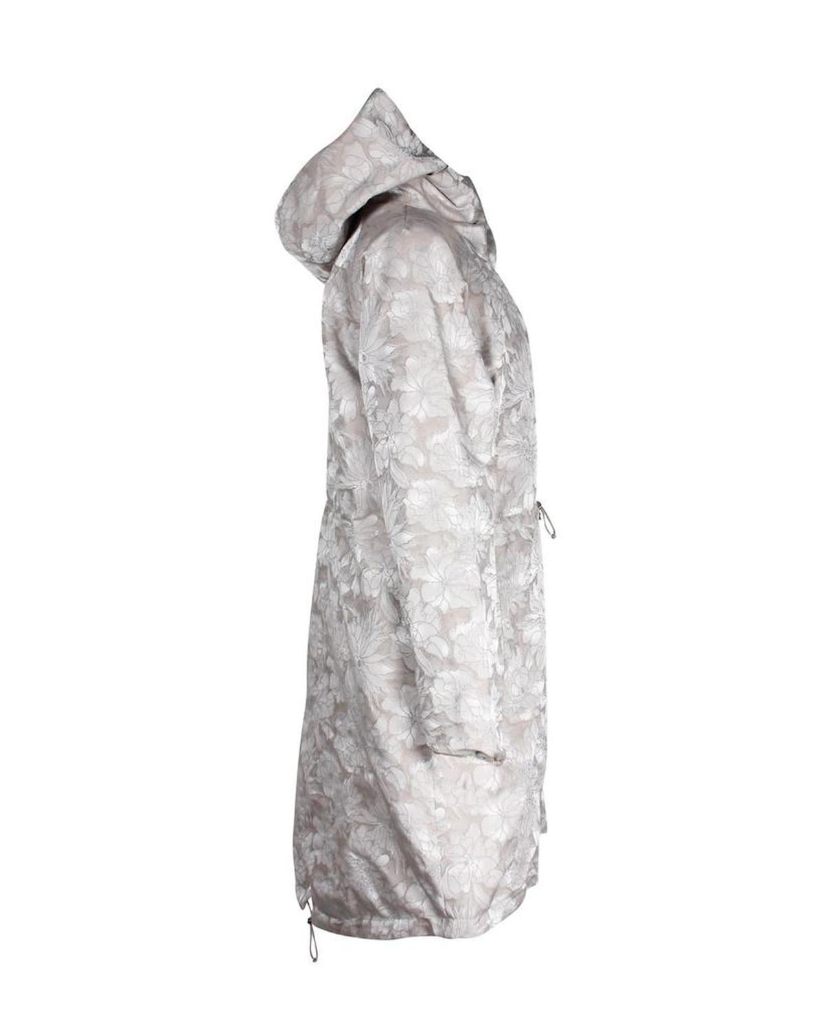 Max Mara Weekend Reversible Floral Parka in Silver Nylon