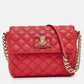 Marc Jacobs Red Quilted Leather Large Single Flap Shoulder Bag