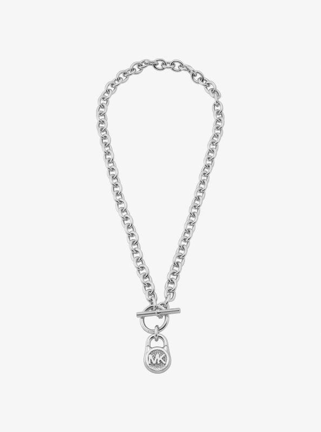 Pavé Lock Chain Link Necklace