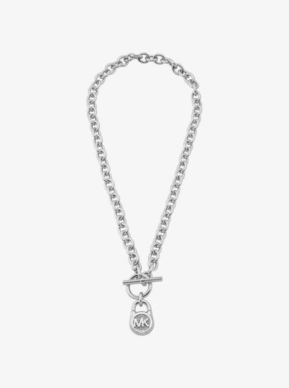 Pavé Lock Chain Link Necklace