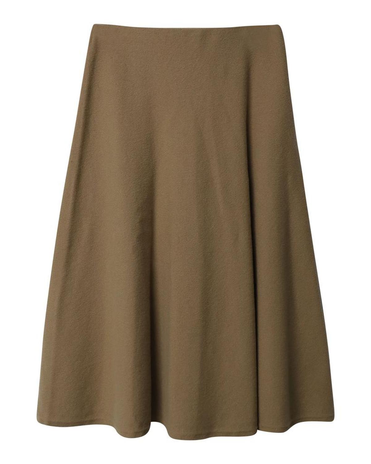 Max Mara Midi Skirt in Camel Lana Vergine