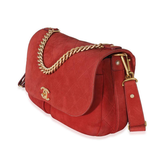 Chanel Red Suede Paris In Rome Messenger Bag