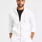 Men's Textured-Logo Zip Hoodie