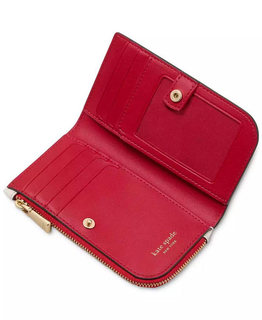 Devin Pixel Hearts Embossed Saffiano Leather Slim Bifold Wallet