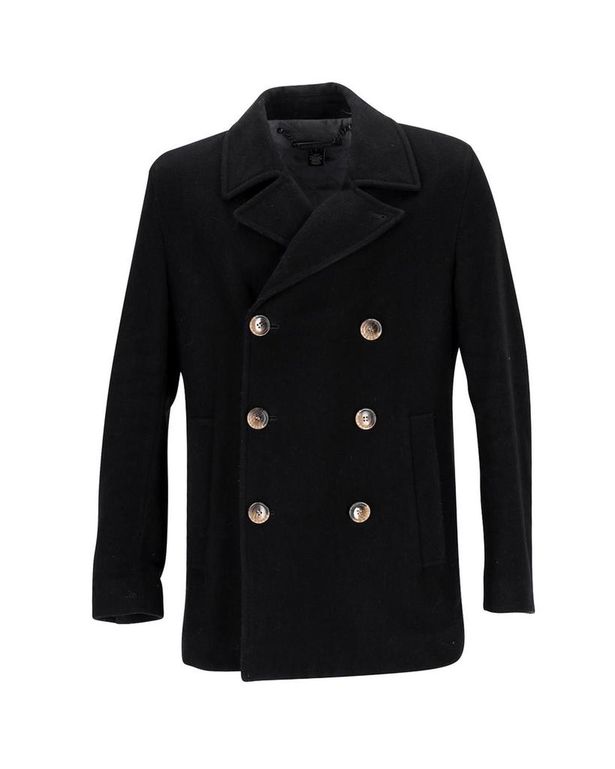 Marc by Marc Jacobs Double Breasted Coat in Black Wool