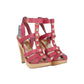 Michael Kors Platform Gladiator Sandals in Red Leather