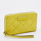 Marc By Marc Jacobs Yellow Quilted Leather Zip Around Wallet