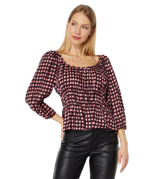 Fancy Hearts Long Sleeve Riviera Top