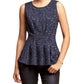 Metallic Peplum Top In Navymotif