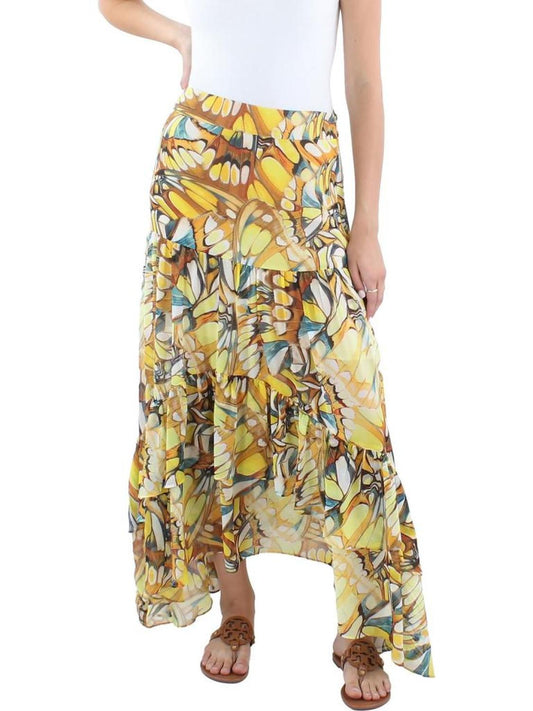 Womens Handkerchief Hem Long Maxi Skirt