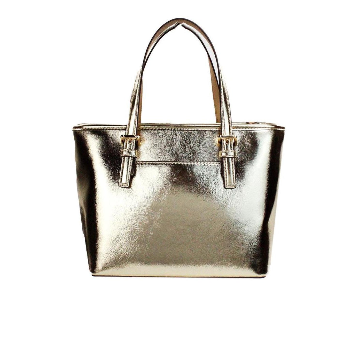 Michael Kors Jet Set Pale  Metallic XS Carryall Top Zip Tote Bag Women's Purse