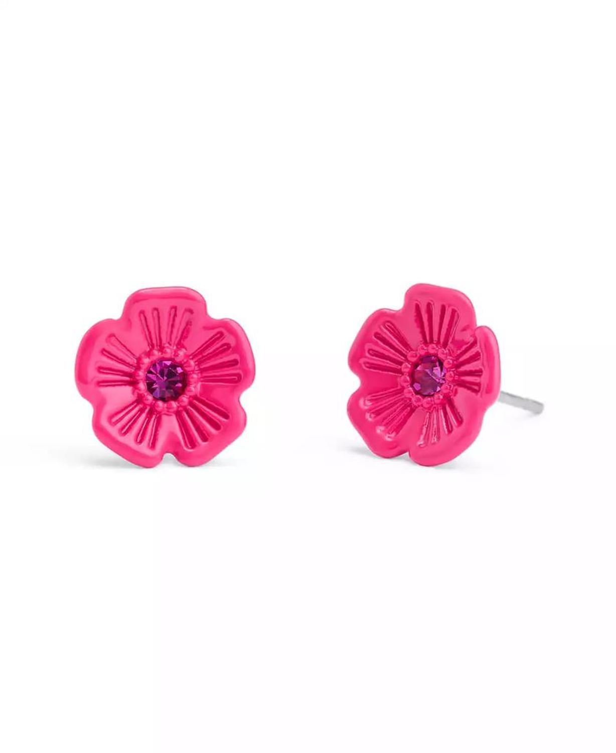 Faux Stone Signature Tea Rose Stud Earrings