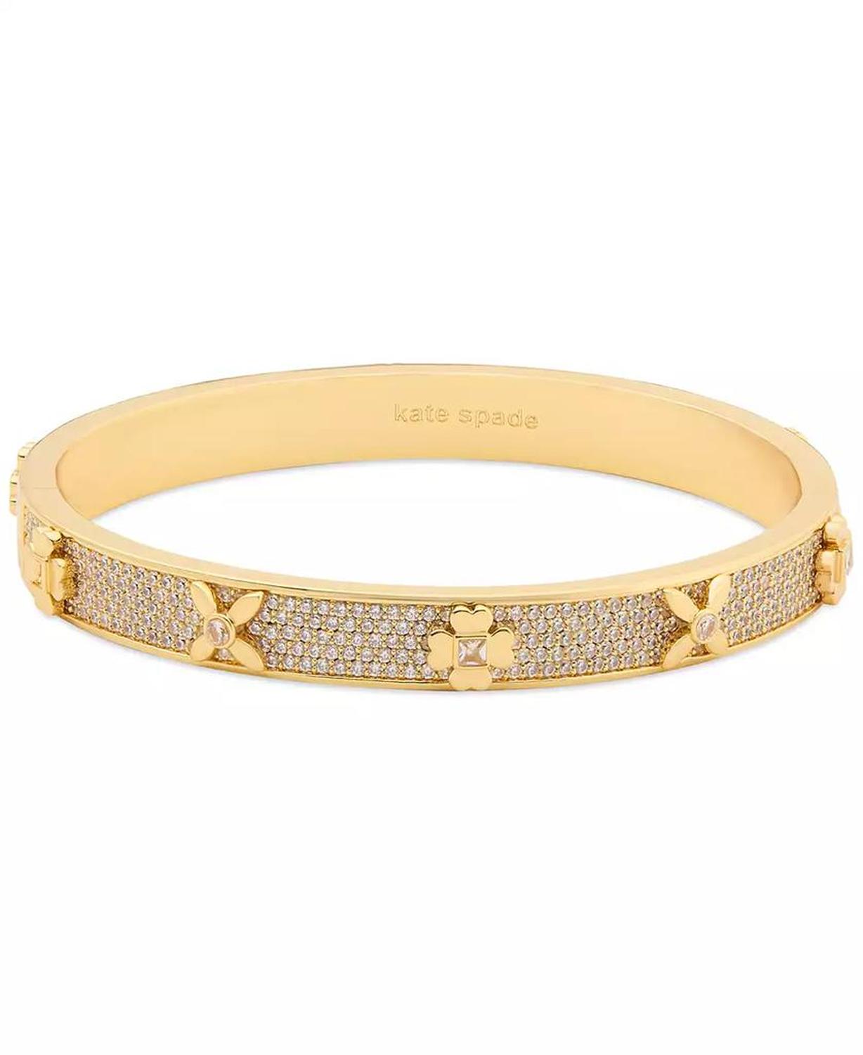 Gold-Tone Cubic Zirconia Bangle Bracelet