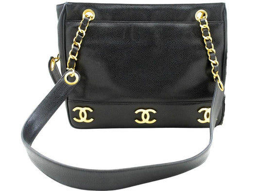 Chanel Triple Coco  Leather Shoulder Bag (Pre-Owned)