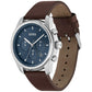 Men's Trace Brown Genuine Leather Strap Watch, 44mm