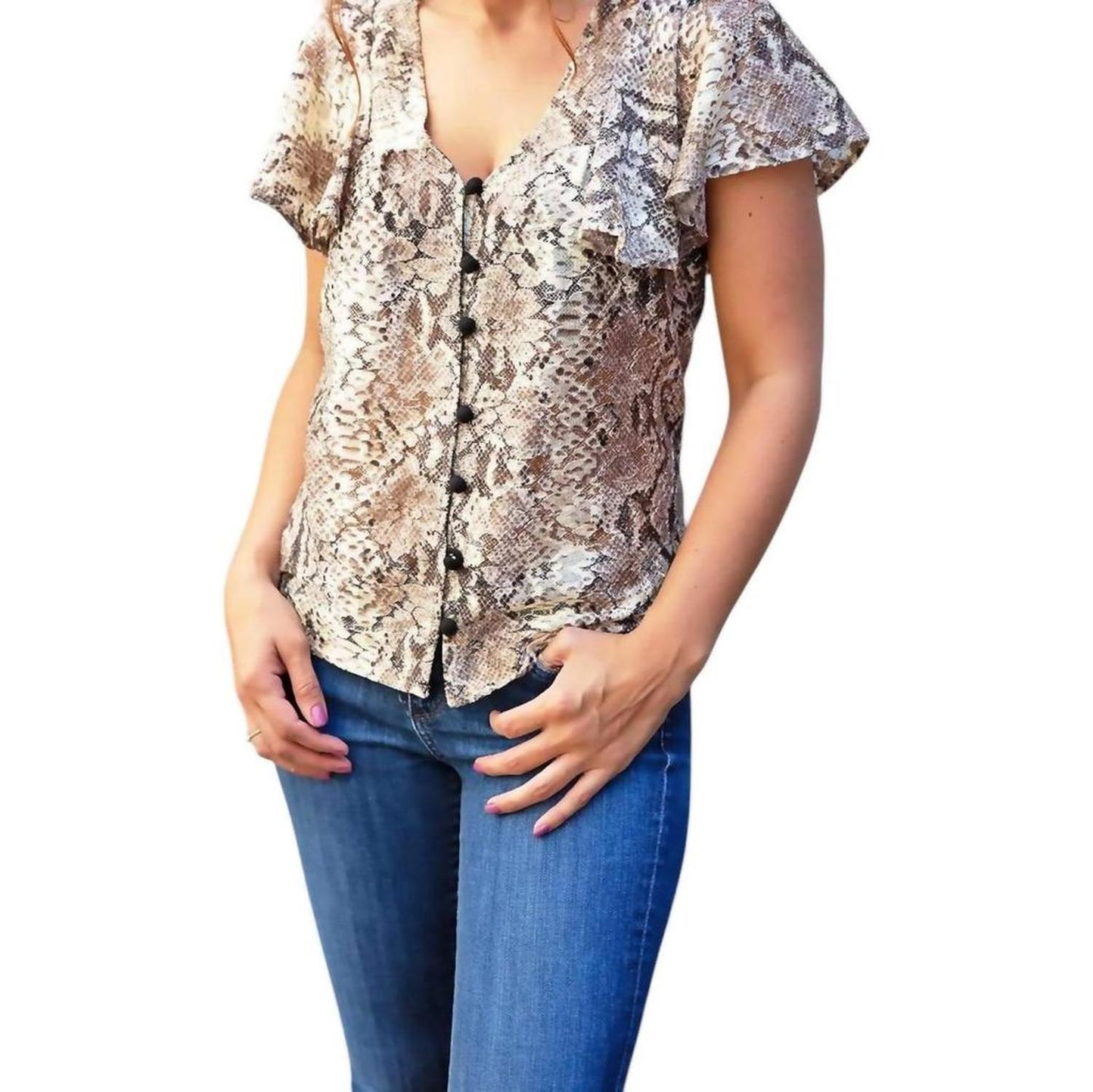 Printed Blouse In Snake Printed