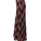 Michael Kors Plaid Maxi Skirt in Red Silk-Voile