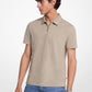 Cotton Blend Piqué Zip-Up Polo Shirt