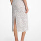 Hand-Embroidered Leather Paillette Floral Lace Skirt