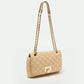 Michael Michael Kors Beige Quilted Leather Sloan Studded Chain Shoulder Bag