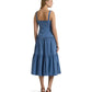 Cotton-Blend Tie-Front Tiered Dress