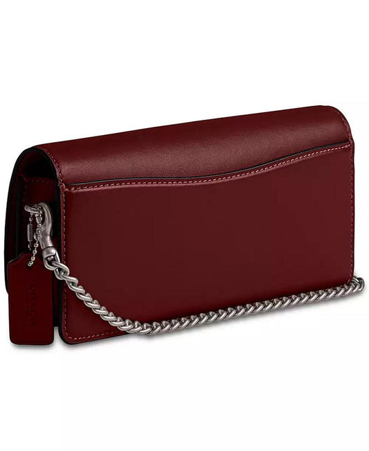 Refined Leather Evie Long Wallet with Chain