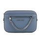 Michael Kors Jet Set East West Large blue Leather Zip Chain Crossbody Women's Bag