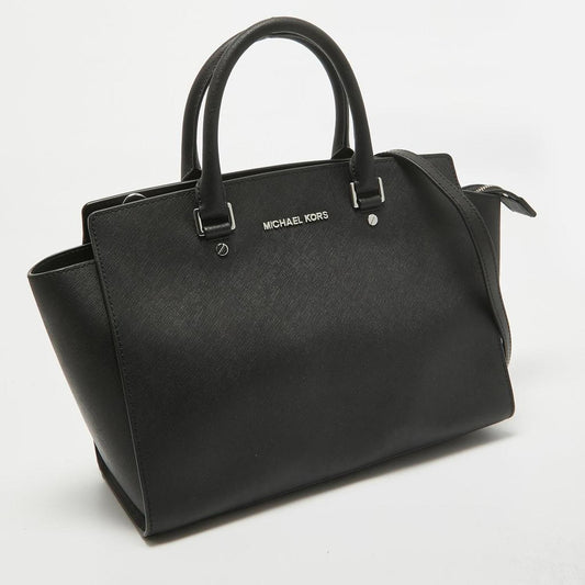 Michael Kors Black Leather Large Selma Satchel