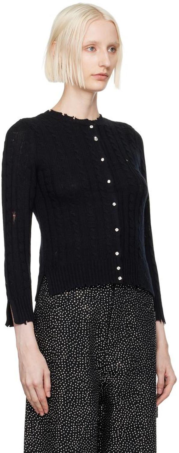 Black 'The Shrunken Cashmere Cable' Cardigan